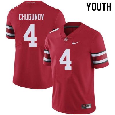 Youth Ohio State Buckeyes #4 Chris Chugunov Red Nike NCAA College Football Jersey Supply SJO5044BJ